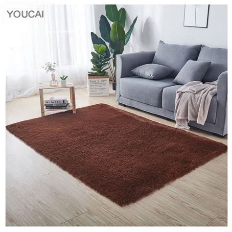 Tapis YOUCAI En Fourrure Synthétique 120 x 160 cm Brun Cdiscount Maison