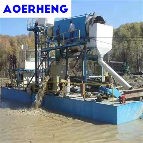 River Chain Bucket Gold Dredge Machinery With Agitation Chute China