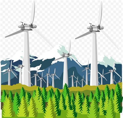 Cartoon - Wind Farm Windmill Electricity Generation Euclidean Vector ...