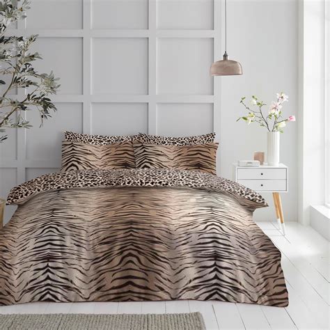 Lions Animal Skin Print Bedding Tiger King Size Bed Duvet Cover Sets