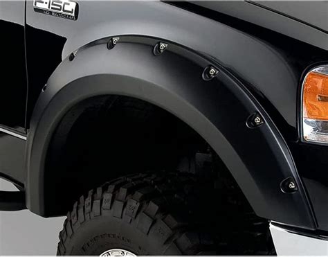 Bushwacker Pocket Rivet Style Front Fender Flares Piece Set Black