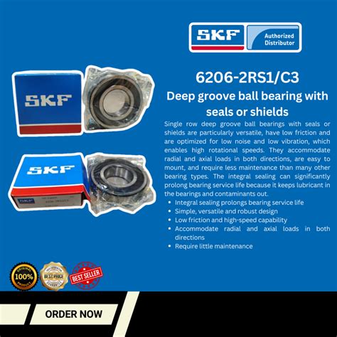 Skf Rs C Deep Groove Ball Bearing With Seals Or Shields