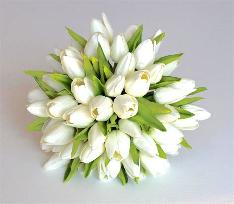 White Wedding Bouquet White Tulip Wedding Bouquet Bridal