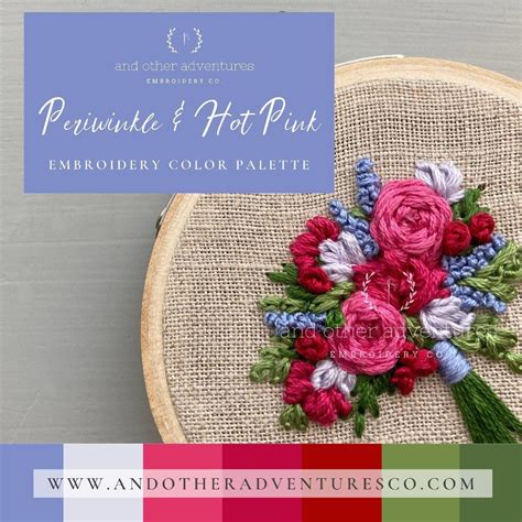 Periwinkle Hot Pink Embroidery Color Palette