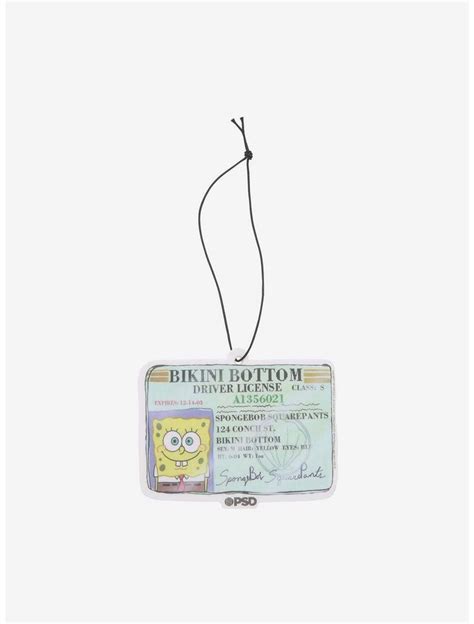 SpongeBob SquarePants Driver License Air Freshener Hot Topic In Spongebob Squarepants