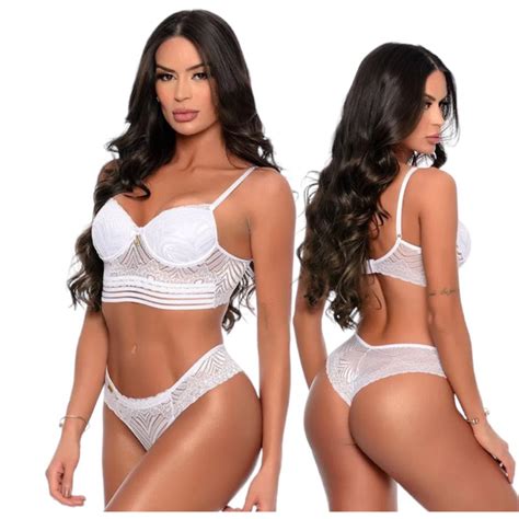 conjunto sutiã e calcinha lingerie feminina sexy Shopee Brasil