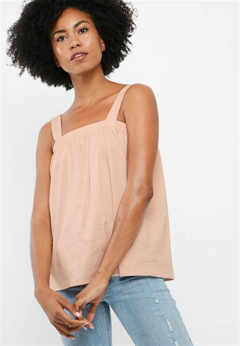 Poplin Cami Top Dusty Pink Dailyfriday T Shirts Vests Camis