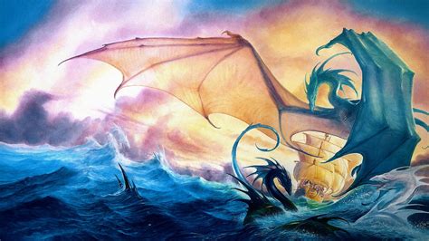 Fond d écran dessin illustration Art fantastique dragon