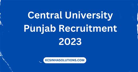 Central University Punjab Recruitment 2023