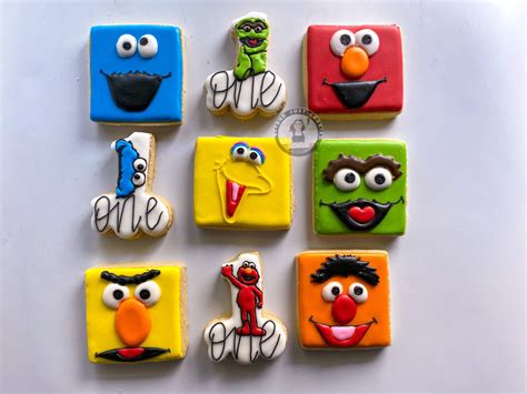 Sesame Street Sugar Cookies In 2022 Sugar Cookies Decorated Sugar Cookies Cookie Decorating