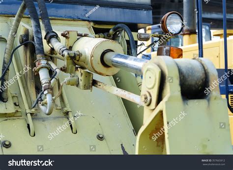 Hydraulic Piston System Bulldozers Tractors Excavators Stock Photo