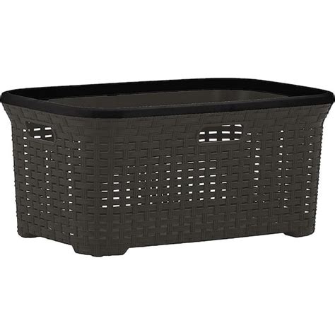 Superio L Brown Plastic Laundry Basket The Home Depot