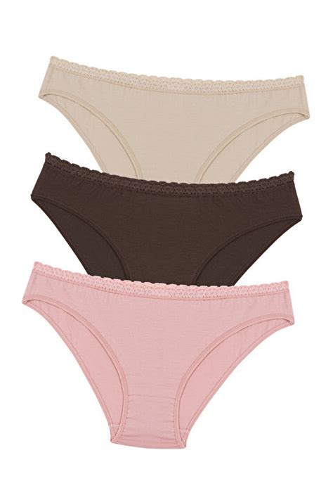 Nude Colors 3lü Slip Külot PL9EB5PR21SK MIX Çok Renkli Penti