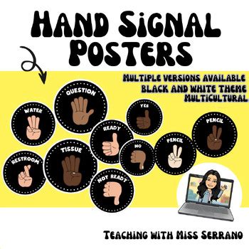 Classroom Hand Signal Posters Multicultural Classroom Management