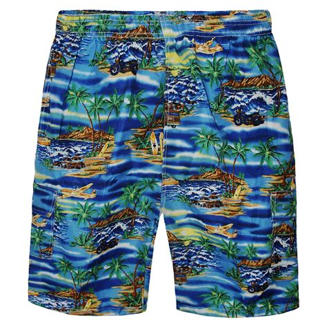 Mens Hawaiian Swimming Trunks Board Shorts Mesh Tropical Beach Holiday Surfing Ebay