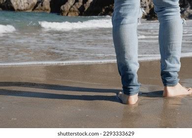 Man Walking Barefoot On Beach Stock Photo 2293333629 | Shutterstock