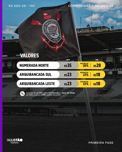 Corinthians X Palmeiras Ingresso - Ingressos - Corinthians x Palmeiras (3/8) - Paulistão Feminino 2025