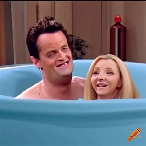 Chandler Bing And Jennifer Aniston Crying In A Jacuzzi On Craiyon