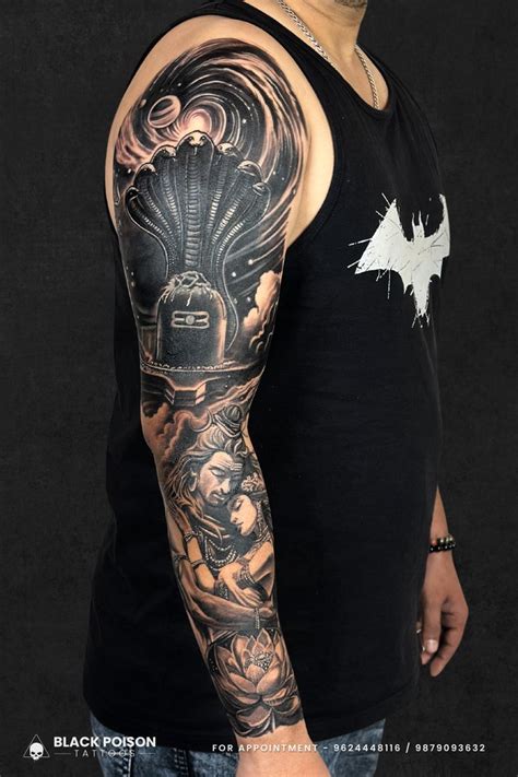 shiva  shakti full sleeve tattoo  cosmic theme tattoo