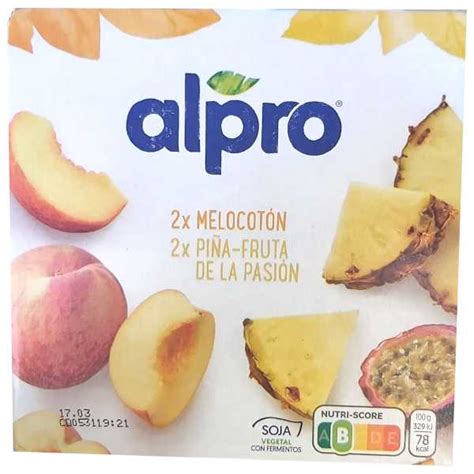 Yogur Alpro Passion Fruit Piña y Melocotón Superveggie