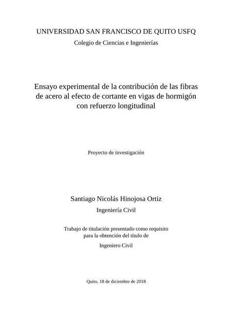 Pdf Ensayo Experimental De La Contribuci N De Las Fibras De