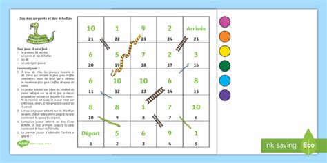 Jeu Des Serpents Et Des Chelles Addition Et Soustraction Jusqu Au