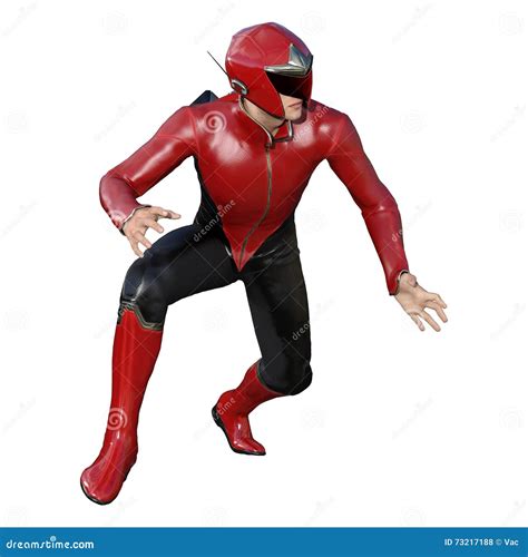 3d Male Hero Pose Reference Determined Stock Illustration