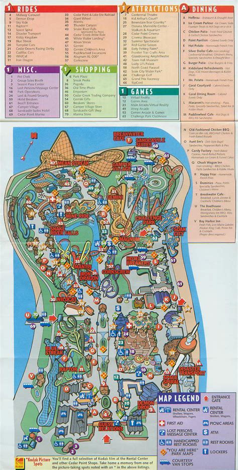 1996 Cedar Point Brochure Park Guide