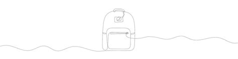 Premium Vector One Continuous Line Drawing Of Backpack Backpack In