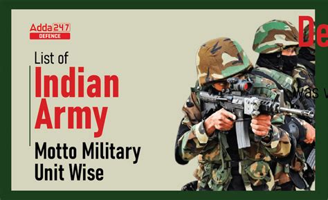 List of Indian Army Motto Military Unit Wise