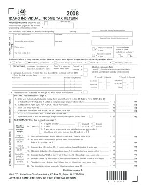 Fo Rm Idaho Individual Income Tax Return Form Fill Out And Sign