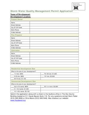 Fillable Online Floydcounty In Storm Water Quality Management