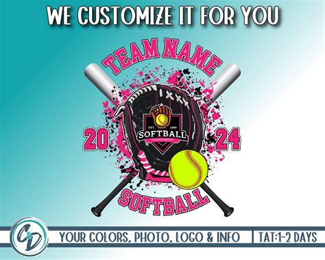 Custom Softball Team Design, Softball Custom Mascot PNG, Shirt Design