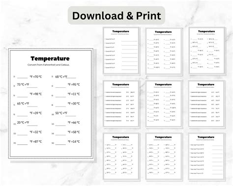 Converting Temperature Worksheets Fahrenheit And Celsius Worksheets Celsius And Fahrenheit