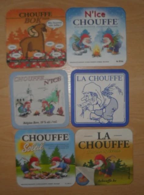 LOT DE 6 sous bocks différents de la brasserie Achouffe Belgique lot 02