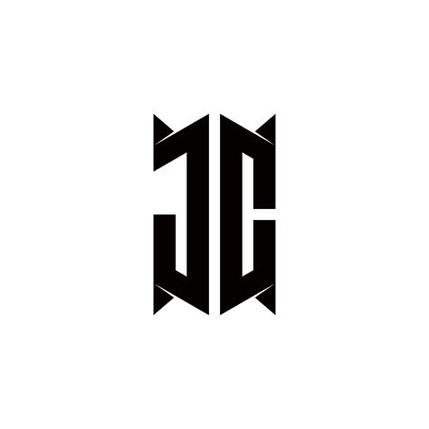 jc logo monogram  shield shape designs template  vector art