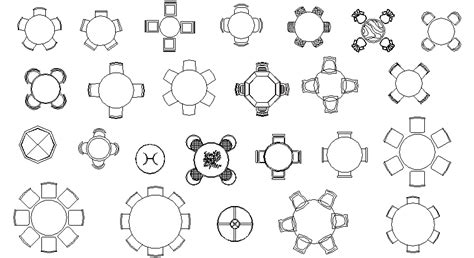 Librer As De Bloques Autocad Mesas Redondas