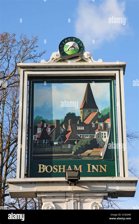 Sign for the Bosham Inn and restaurant Chidham Stock Photo - Alamy