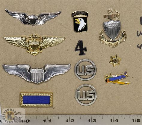 Collection Of Military And Airforce Wings And Pins