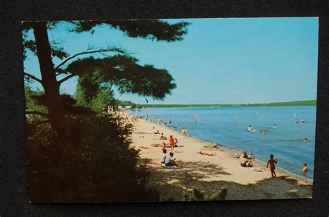 1950s? Beach Scene Traverse City State Park Traverse City MI Grand Traverse Co | eBay