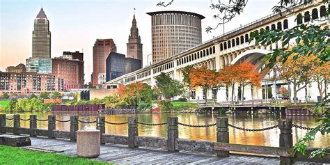 Cleveland Panorama Over The Cuyahoga Photograph By Frozen In Time Fine