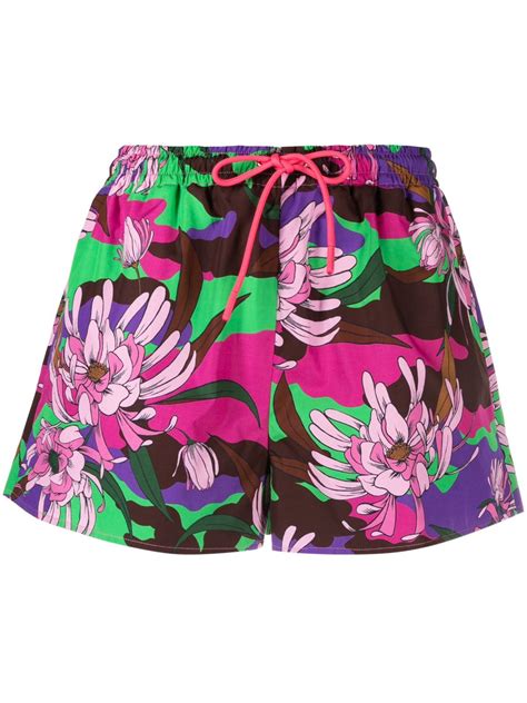 Moncler Floral Print Drawstring Shorts Farfetch