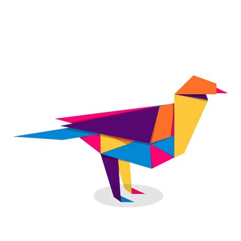 Origami D Oiseau Cr Ation De Logo D Oiseau Vibrant Color Abstrait