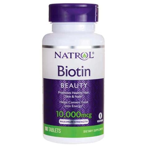 Natrol - Biotin 10000 mcg, 100 comprimés | VITABIO