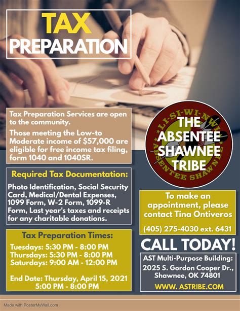 FREE Tax Preparation Services Available | Absentee Shawnee Tribe