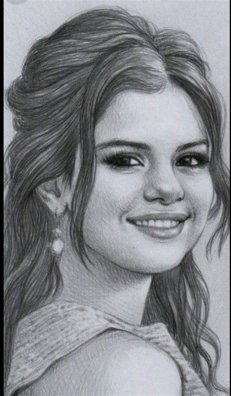 Captivating Sketch Drawing of Selena Gomez