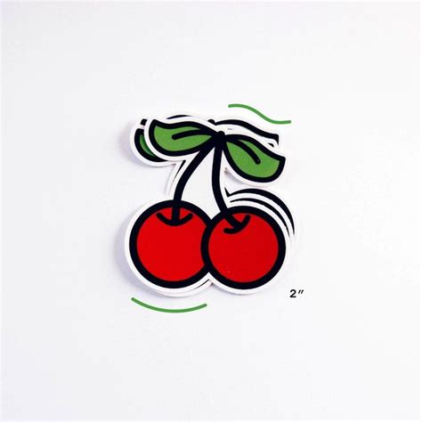 Cherries Vinyl Bumper Sticker Fruit Cherry Red Fruity Stickers Etsy