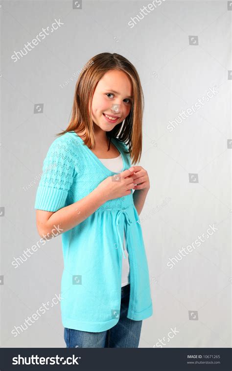Closeup Pretty Blonde Preteen Dimples Smiling Stock Photo 10671265 Shutterstock