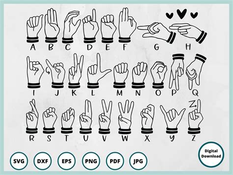 Sign Language Svg Asl Svg American Sign Language Svg Asl Alphabet Svg