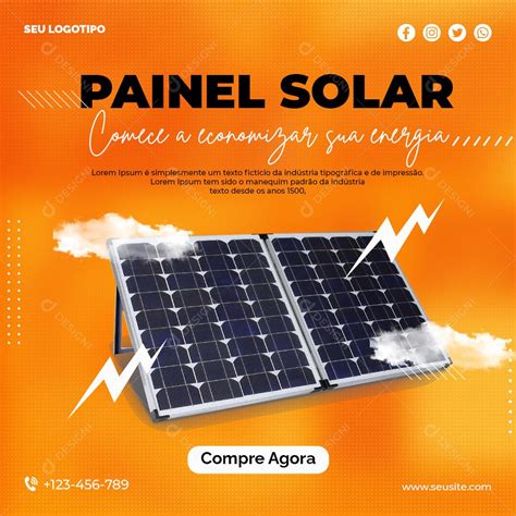 Painel Solar Comece A Economizar Energia Solar Social Media PSD